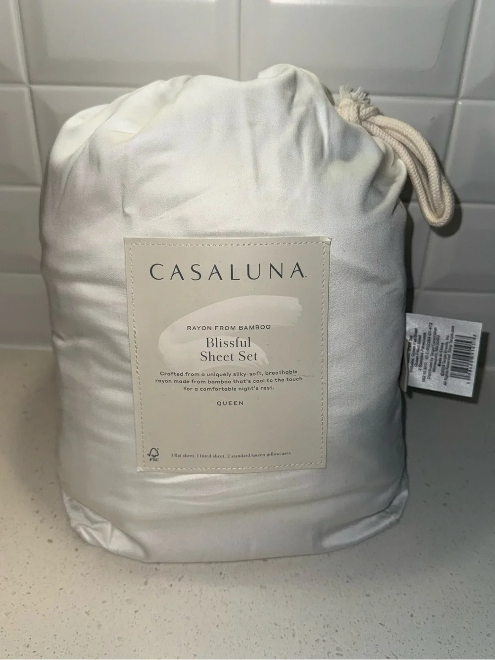 Casaluna White Blissful Sheet Set - Queen